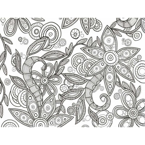 Jungle Flora 1 Less White Modern Wood Framed Art Print by Varacek, Pam