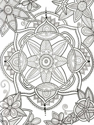 Floral Pond Black Ornate Wood Framed Art Print with Double Matting by Varacek, Pam