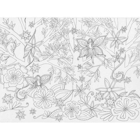 Fairy Floral Gold Ornate Wood Framed Art Print with Double Matting by Varacek, Pam