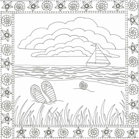Summer Time Boat Gold Ornate Wood Framed Art Print with Double Matting by Varacek, Pam