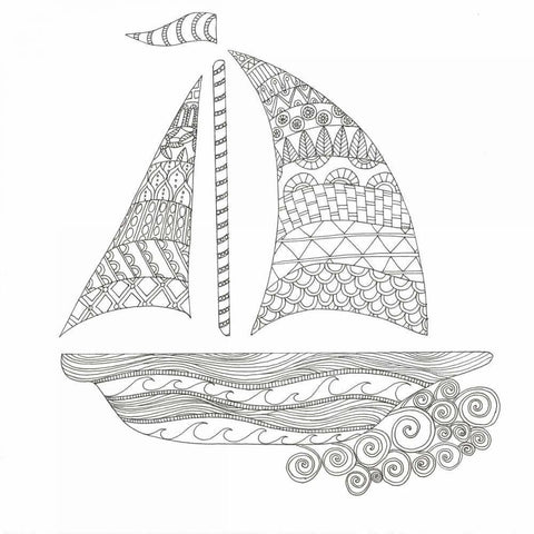 Flying Sails White Modern Wood Framed Art Print by Varacek, Pam