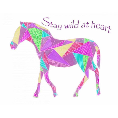 Colorpoly Horsia Stay Wild Gold Ornate Wood Framed Art Print with Double Matting by Varacek, Pam