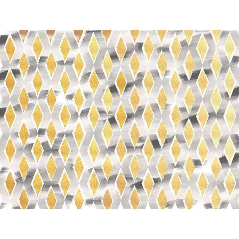 Gold And Grey Abstract Gold Ornate Wood Framed Art Print with Double Matting by Lula Bijoux and Company