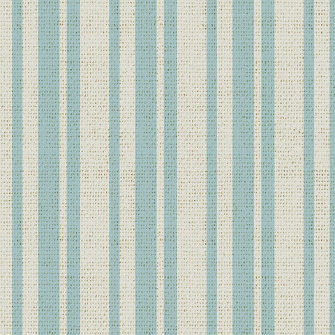 Nautical Turq Stripe 1 White Modern Wood Framed Art Print with Double Matting by Allen, Candace