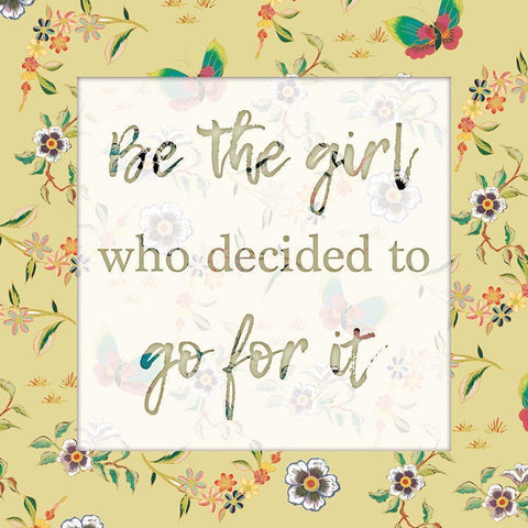 Go For It 1 Gold Ornate Wood Framed Art Print with Double Matting by Lula Bijoux and Company