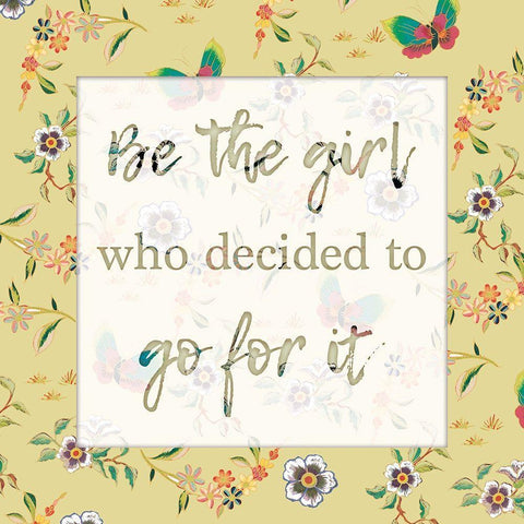Go For It 1 White Modern Wood Framed Art Print with Double Matting by Lula Bijoux and Company