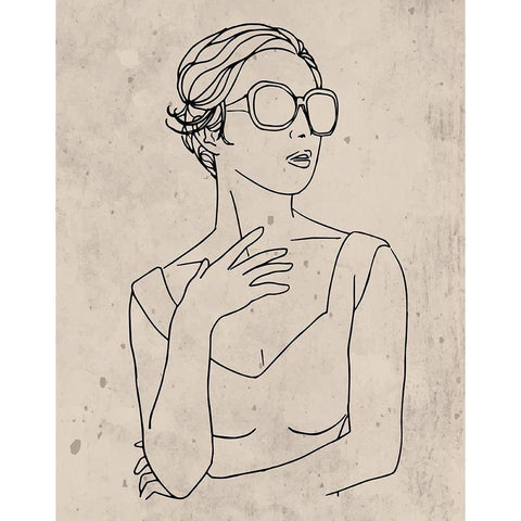 Fashion Woman 1 Black Modern Wood Framed Art Print by Jenner, Roya