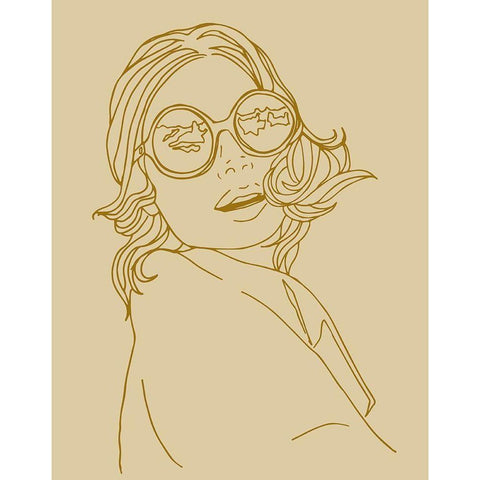 Surprised Lady White Modern Wood Framed Art Print by Jenner, Roya