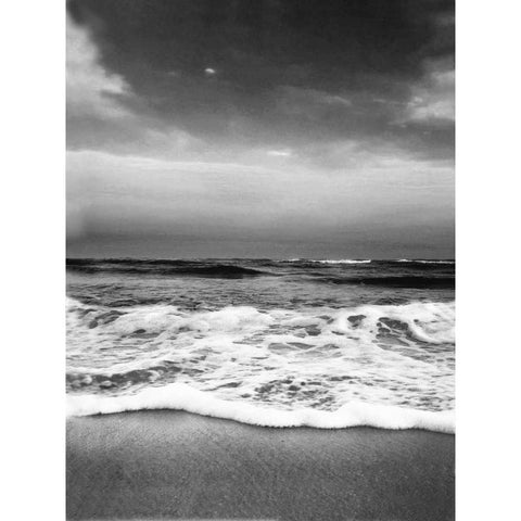 Drama Wave Curl Black Modern Wood Framed Art Print with Double Matting by Rowland, Joseph