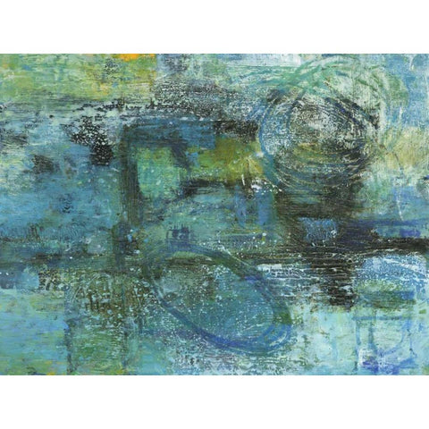 Blue Lagoon Black Modern Wood Framed Art Print with Double Matting by Haynes, Smith