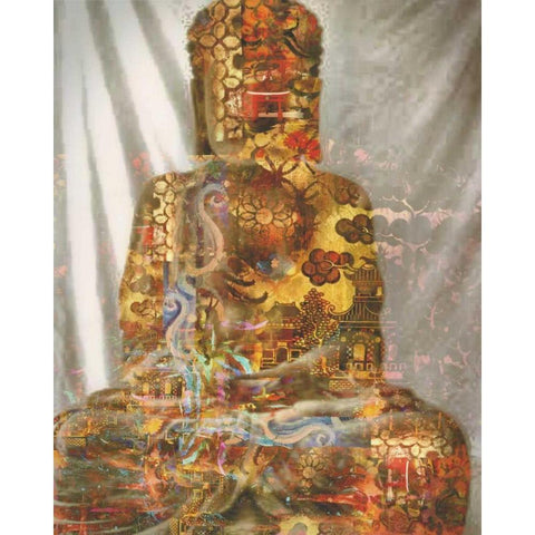 Buddah Zen 2 White Modern Wood Framed Art Print by Haynes, Smith