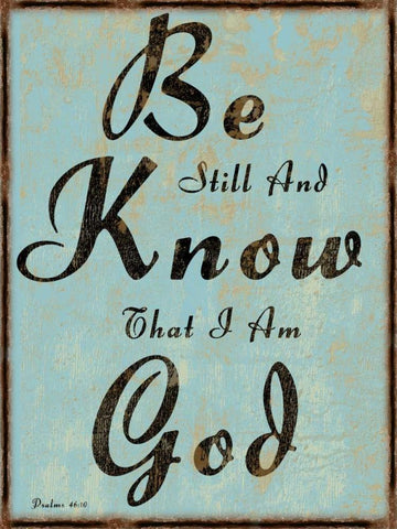 Psalms 46-10 Black Ornate Wood Framed Art Print with Double Matting by Lewis, Sheldon