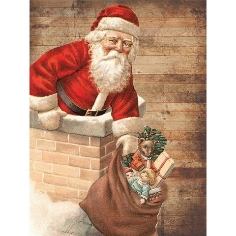 Hurry Down The Chimney Black Modern Wood Framed Art Print with Double Matting by Lewis, Sheldon