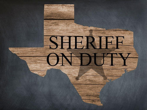 Sheriff White Modern Wood Framed Art Print with Double Matting by Lewis, Sheldon