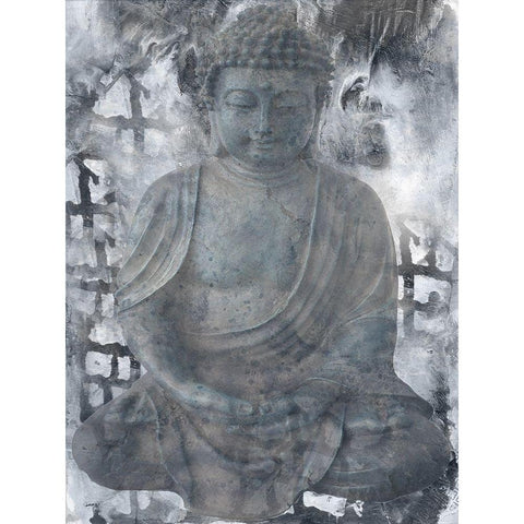 Buddah Black Modern Wood Framed Art Print with Double Matting by Lewis, Sheldon