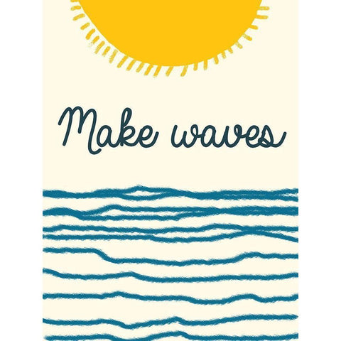 Waves Black Modern Wood Framed Art Print with Double Matting by Lewis, Sheldon