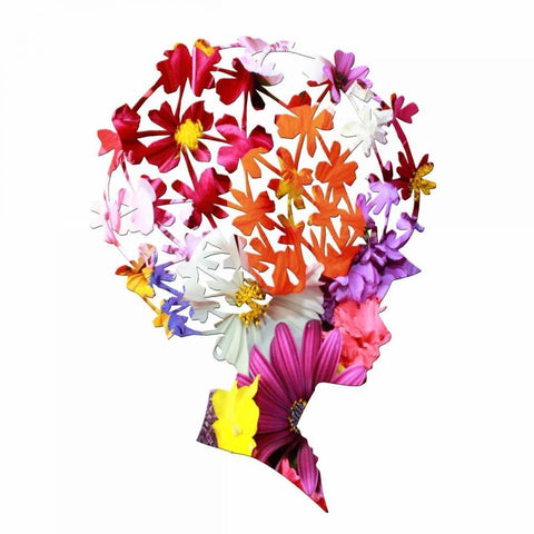 Floral Fashion White Modern Wood Framed Art Print with Double Matting by Lewis, Sheldon