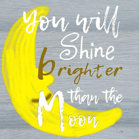 Bright Moon Black Modern Wood Framed Art Print with Double Matting by Lewis, Sheldon