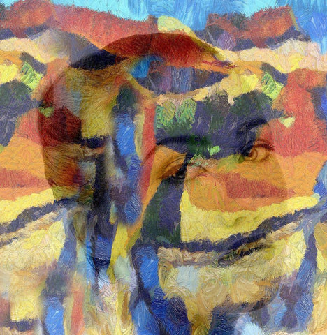 Abstract Beauty White Modern Wood Framed Art Print with Double Matting by Lewis, Sheldon