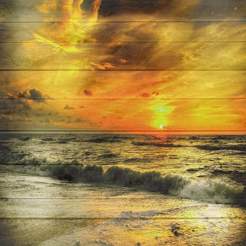 Golden Sunset 2 Gold Ornate Wood Framed Art Print with Double Matting by Lewis, Sheldon