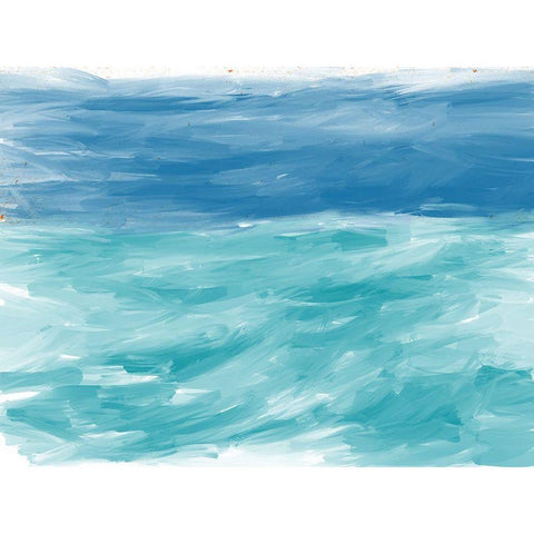 Turquoise Sea Gold Ornate Wood Framed Art Print with Double Matting by Butcher, Sarah