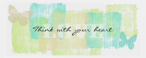 Think With Your  Heart Black Ornate Wood Framed Art Print with Double Matting by Greene, Taylor