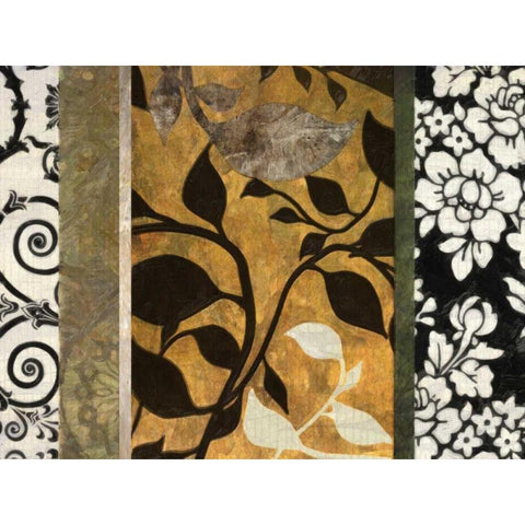 GOLDEN LEAF SILHOUETTE A Gold Ornate Wood Framed Art Print with Double Matting by Greene, Taylor