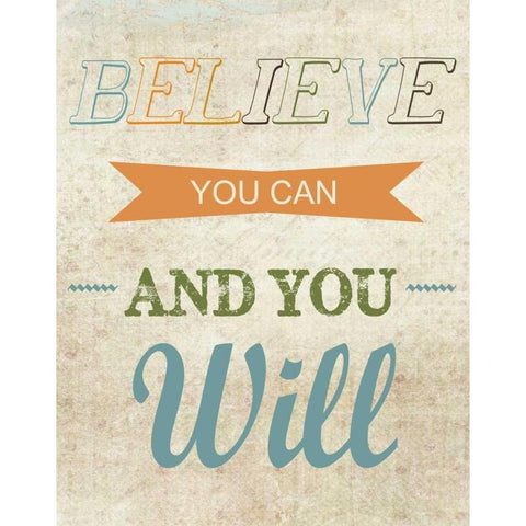 Believe You Can Black Modern Wood Framed Art Print by Greene, Taylor