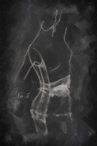 Model Sketch 5 Black Ornate Wood Framed Art Print with Double Matting by Greene, Taylor