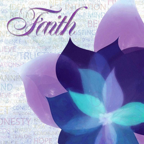 Watercolor Faith White Modern Wood Framed Art Print with Double Matting by Greene, Taylor