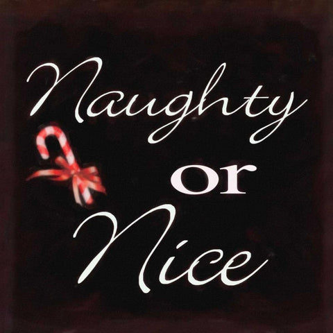 Naughty Or Nice White Modern Wood Framed Art Print with Double Matting by Greene, Taylor
