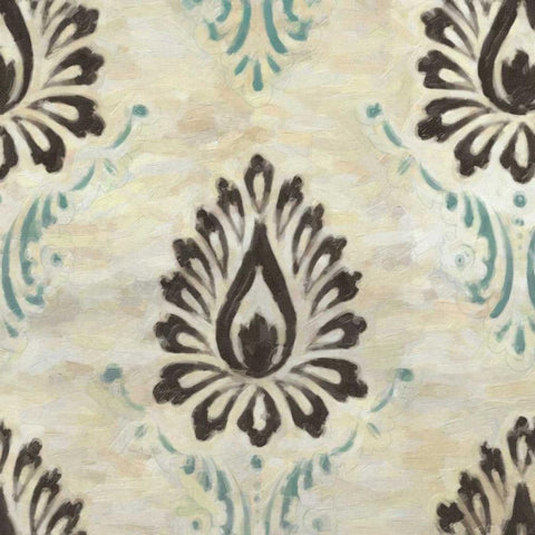 Medallion 2 White Modern Wood Framed Art Print with Double Matting by Greene, Taylor