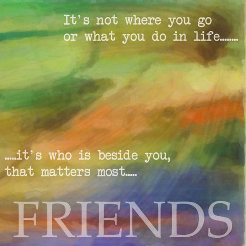 FRIENDS White Modern Wood Framed Art Print with Double Matting by Greene, Taylor