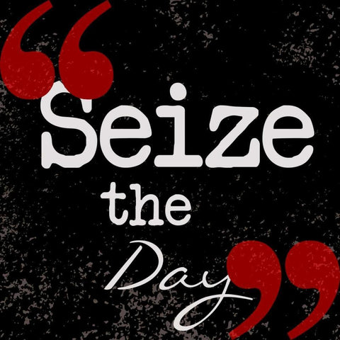 Seize The Day White Modern Wood Framed Art Print with Double Matting by Greene, Taylor