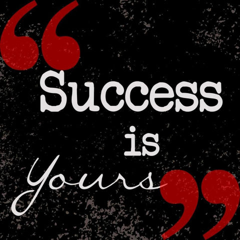 Success Is Yours White Modern Wood Framed Art Print with Double Matting by Greene, Taylor