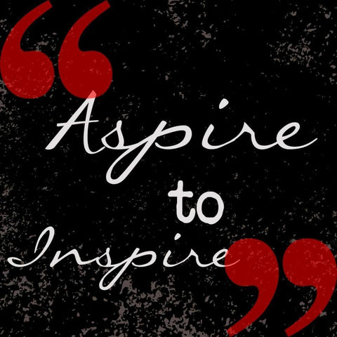 Aspire To Inspire White Modern Wood Framed Art Print with Double Matting by Greene, Taylor