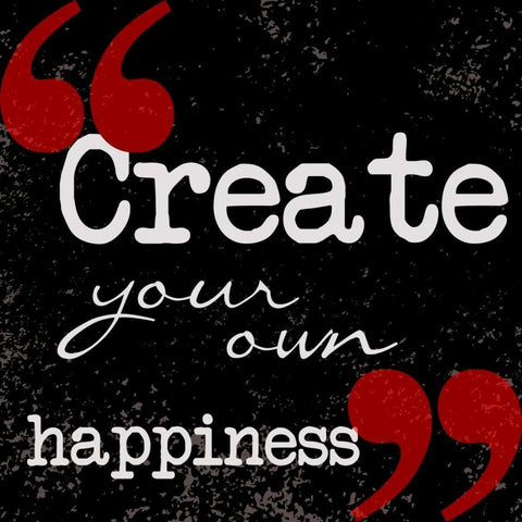 Creat Your Own Happiness White Modern Wood Framed Art Print with Double Matting by Greene, Taylor