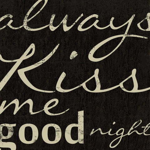 GOOD NIGHT Black Ornate Wood Framed Art Print with Double Matting by Greene, Taylor