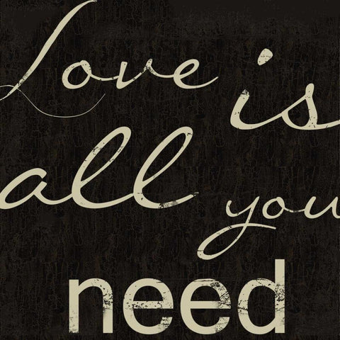 LOVE LOVE LOVE Black Modern Wood Framed Art Print with Double Matting by Greene, Taylor