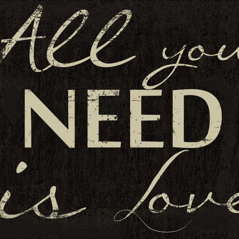 LOVE Black Modern Wood Framed Art Print with Double Matting by Greene, Taylor