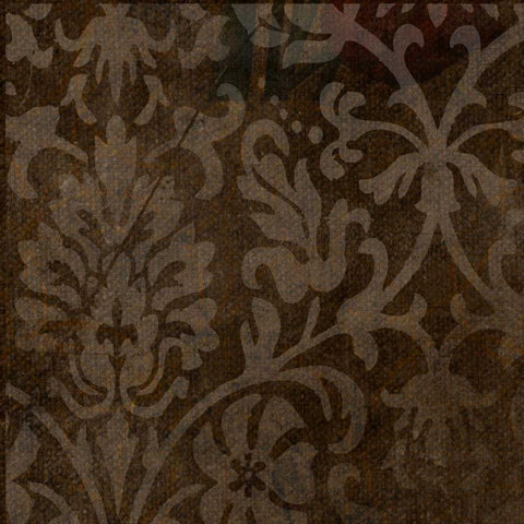 Spice Gold Damask White Modern Wood Framed Art Print with Double Matting by Greene, Taylor