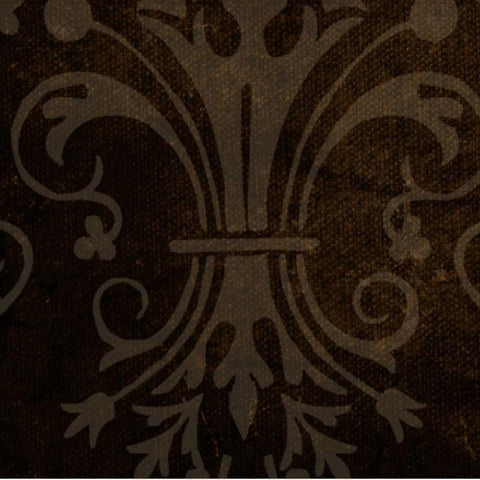 Spice Gold Damask 2 White Modern Wood Framed Art Print with Double Matting by Greene, Taylor