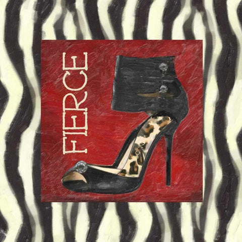FIERCE SHOE A1 White Modern Wood Framed Art Print with Double Matting by Greene, Taylor