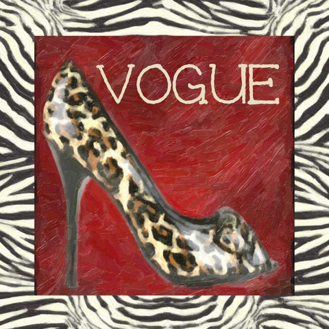 VOGUE SHOE B3 Black Modern Wood Framed Art Print with Double Matting by Greene, Taylor