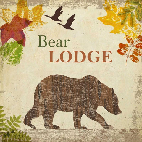 BEAR LODGE White Modern Wood Framed Art Print by Greene, Taylor