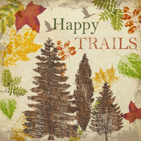 HAPPY TRAILS White Modern Wood Framed Art Print with Double Matting by Greene, Taylor
