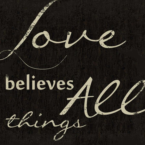 LOVE BELEIVES ALL White Modern Wood Framed Art Print with Double Matting by Greene, Taylor