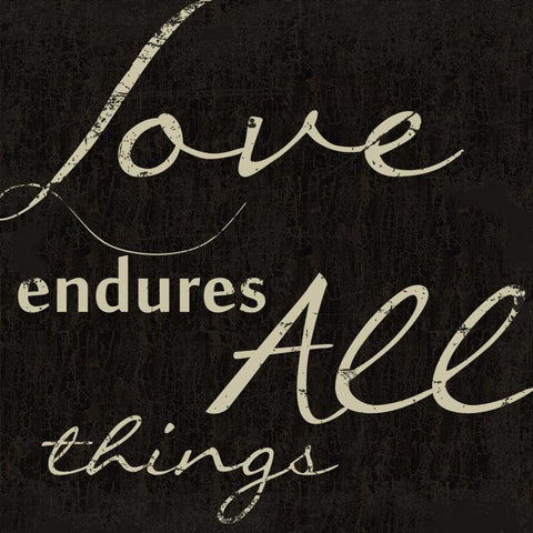 LOVE ENDURES ALL D White Modern Wood Framed Art Print with Double Matting by Greene, Taylor