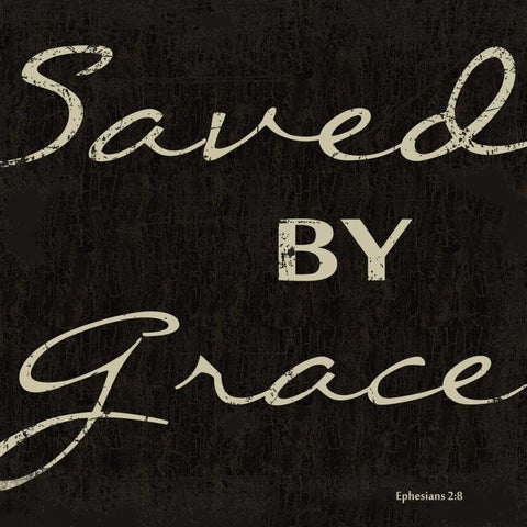 SAVED BY GRACE White Modern Wood Framed Art Print with Double Matting by Greene, Taylor