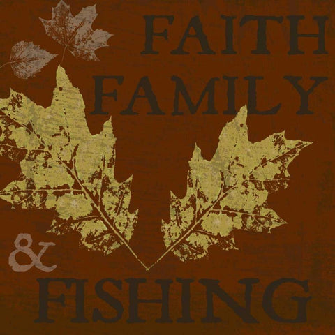 FAITH FAMILY FISHING White Modern Wood Framed Art Print with Double Matting by Greene, Taylor